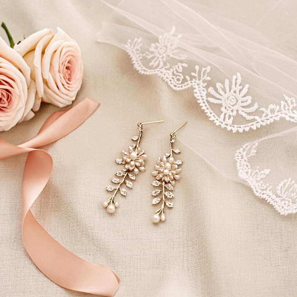 Soft-glam bridal makeup with rose tones