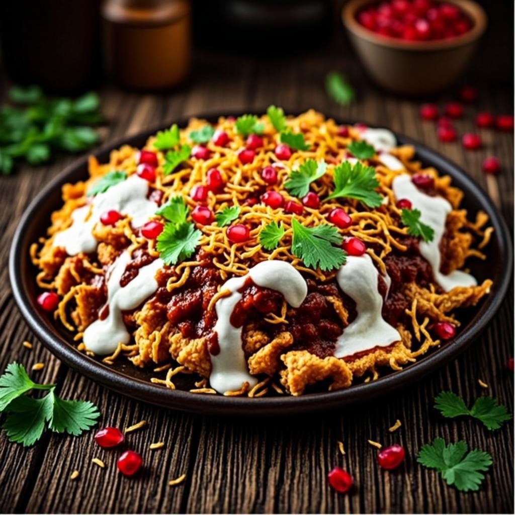 Colorful papdi chaat plate (demo image)